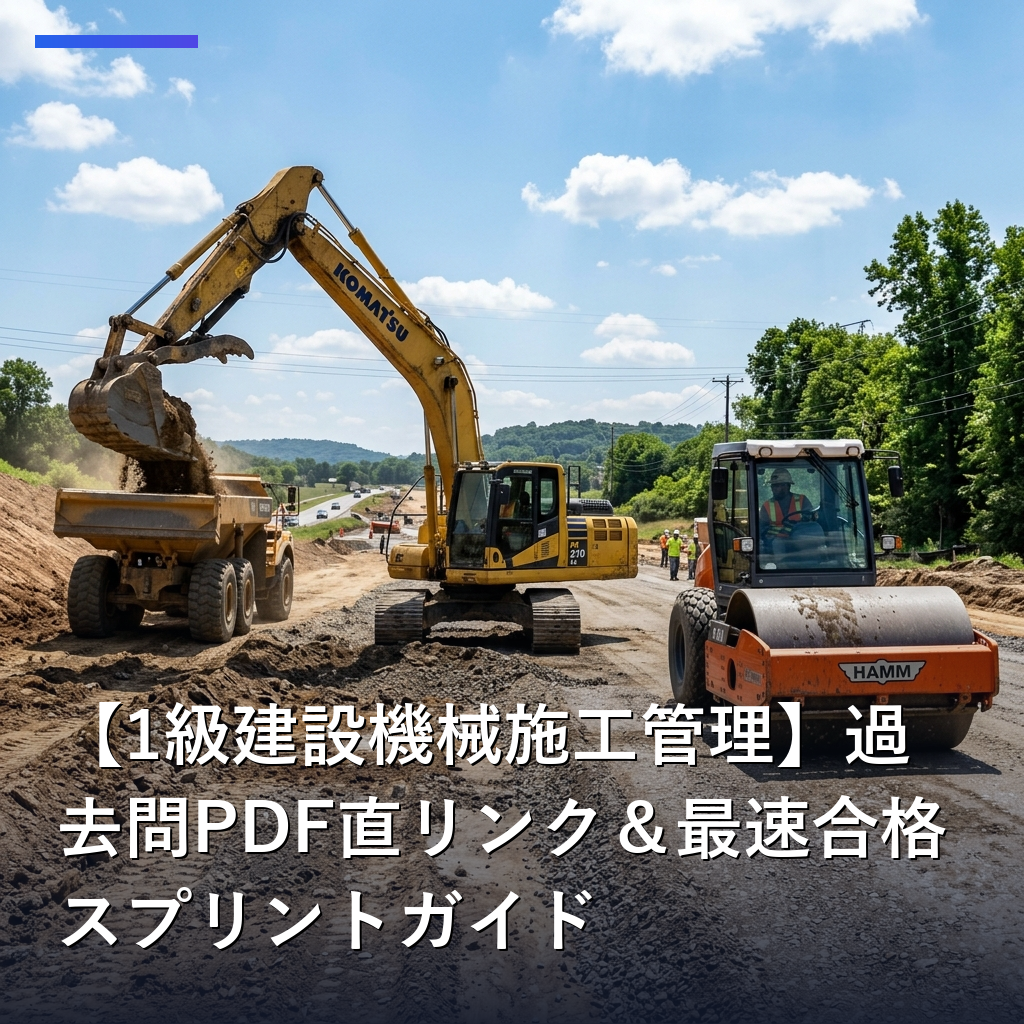 【1級建設機械施工管理】過去問PDF直リンク＆最速合格スプリントガイド